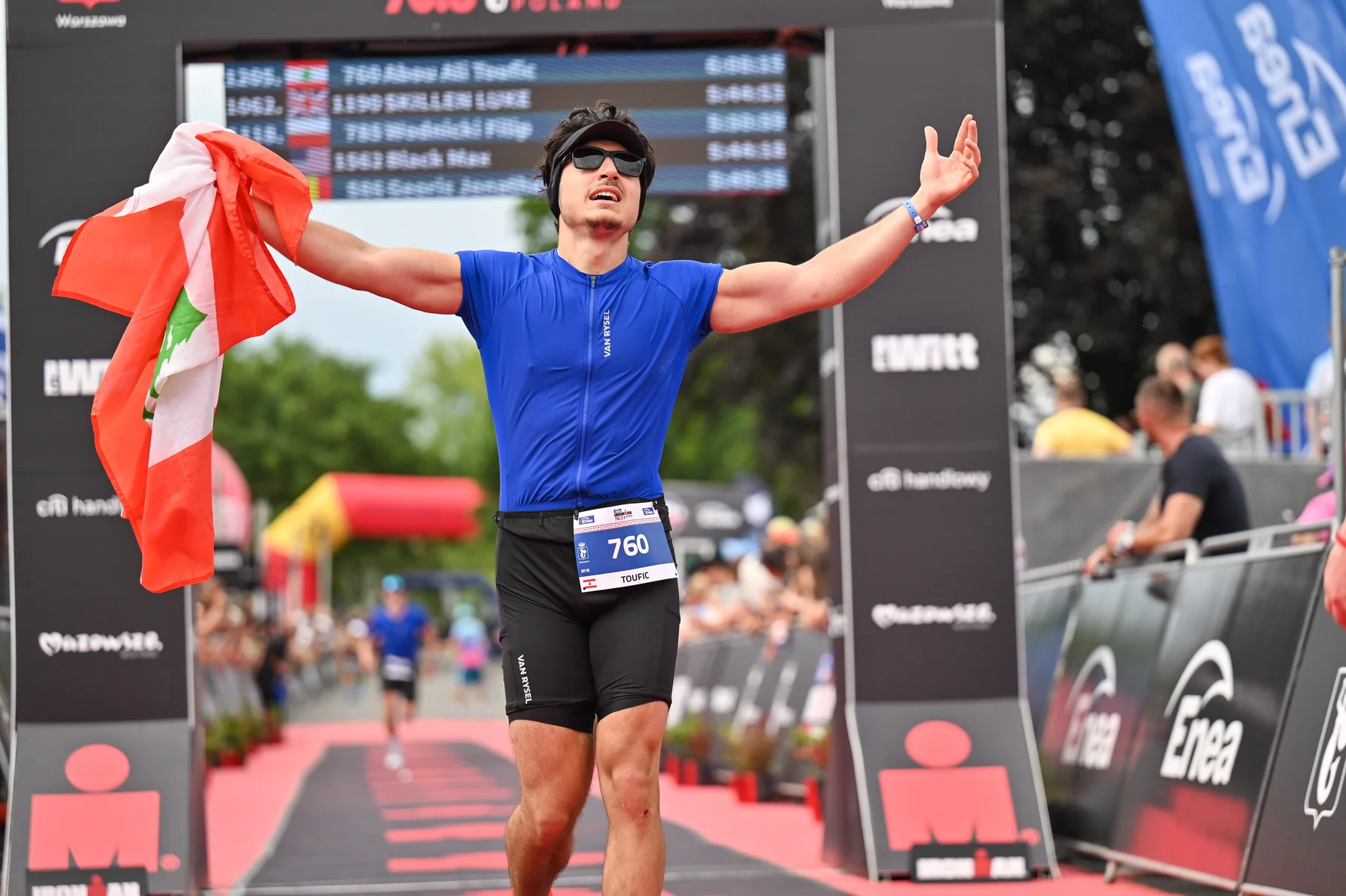 Toufic looking up after the finish
